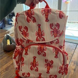 Vera Bradley Lobster Print Canvas Backpack - Red on Cream